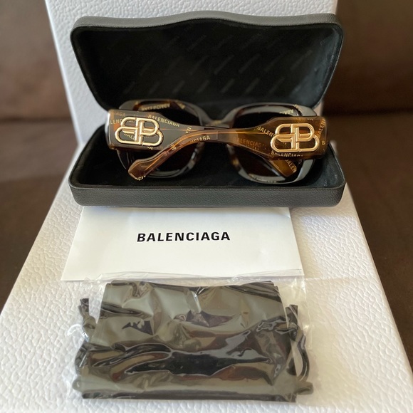 BALENCIAGA Paris D-Frame Sunglasses Havana  Brown - Picture 13 of 16